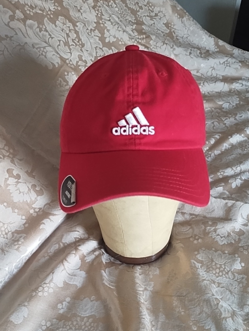 adidas Red Baseball Cap with White Logo for Kids